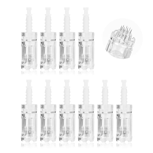 Agujas dermapen 12 puntas Microneedling Cartuchos de Repuesto para Derma Pen Dr.pen Ultima A6/A10, Puntas Derma Roller, Ranura para Bayoneta, 10 Unids