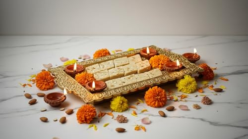 Image of Ghasitaram Gifts - Sugarfree Pure Kaju Katlis 200gms|Sugar Free Sweets|Diabetic Friendly|Diwali Sugar Free Sweets Box