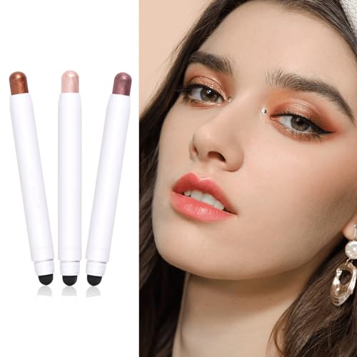 Ninnyi 3PCS Eye Shadow Stick, Long Lasting Waterproof Dual Ended Shimmer Cream Eyeshadow Pencil - Image 4