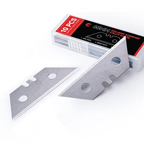 FOSHIO 10Pcs Lame di Ricambio per Taglierino, Taglierino Lama trapezoidale, lama in acciaio al carbonio, coltelli grafici coltelli a foglio per coltelli da taglio, coltelli tappeti