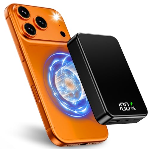 26800mAh Magnetic Power Bank, Mag-Safe Compatible Wireless Portable Charger, Aluminum Alloy, Large...