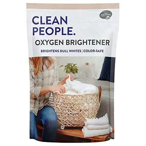 The Clean People Oxygen Brightener Stain Remover - Bleach Alternative, Simple Ingredients, Brightens Dull Whites AND Colors - Stain Remover for Laundry - 79 oz Cover