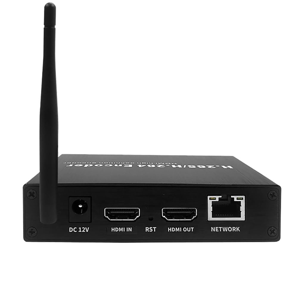 EXVIST H.265 1080P 60FPS WiFi HDMI Video Encoder w/HDMI I/O, Audio I/O, Unterstützt HLS RTMP RTSP SRT UDP, Compatible with ONV/HK, für IPTV Live Streaming zu YouTube Facebook Vimeo usw.