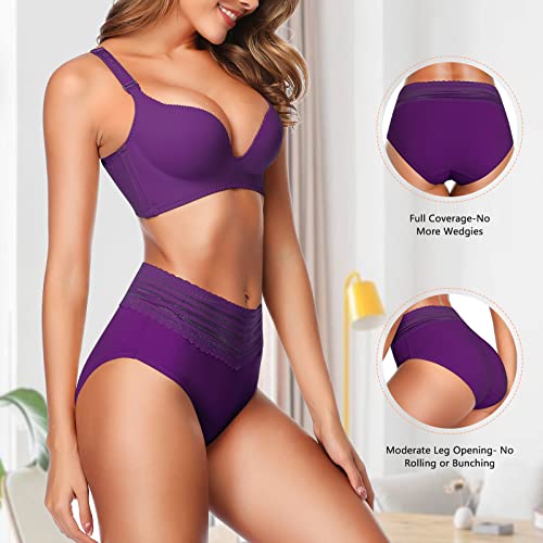 Image of UMMISS Womens Underwear,Cotton High Waist Underwear for Women Full Coverage Soft Comfortable Briefs Panty Multipack