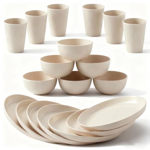 Farielyn-X 36-Piece Wheat Straw Dinnerware