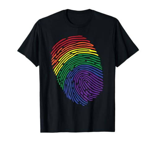 LGBT Flag Fingerprint Proud | LGBT Pride Gifts Tee T-Shirt