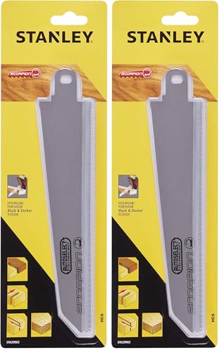 Stanley STA29962-XJ Hoja de HCS cortes rectos - Madera (Lot de 2)