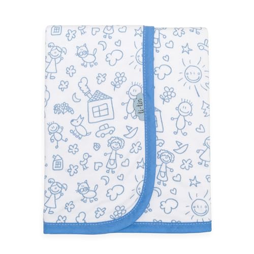 Ti TIN arrullo para bebé 80 x 80 cm, Doble Capa de algodón 100%, Transpirable, Extra Suave, fácil Lavado y Apto para Secadora, diseño Ligero y Estampados Divertidos