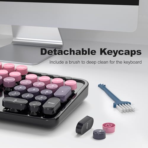 Image of KNOWSQT Wireless Keyboard and Mouse Combo - Blackpink-Gradient Colorful 2.4G Typewriter Full-Size Cute Keyboards - USB Receiver Plug and Play, for Computer, PC, Laptop, Desktop, Windows