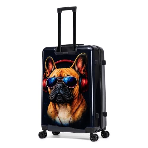 Image of InUSA Dog Print 3 Piece Hardside Spinner Luggage Set 20 /24 /28in. TSA Lock