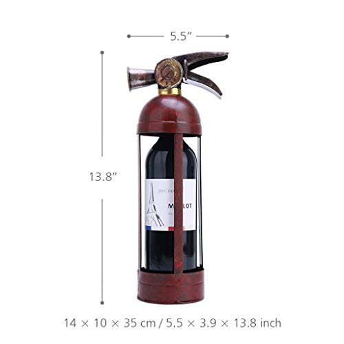 Soporte para botellas de vino de hierro rojo y negro artesanal miniatura 2