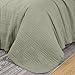 Chezmoi Collection Kingston Queen Size Bedspread Set, 3-Piece Sage Green Oversized Quilted Microfiber Lightweight Bedspread Coverlet (100
