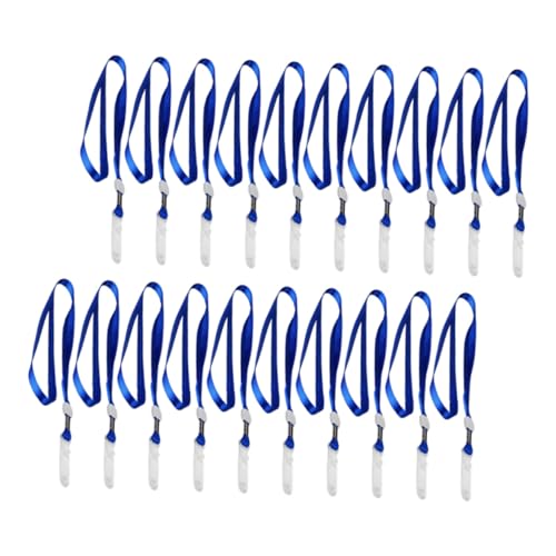 QUMIIRITY 20個 ブルー アウェイ ネックストラップ クリップ付き 名札用 工作カード用 ネームタグホルダー 軽量 快適装着 オフィス イベント用