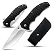 BSGlobal Klappmesser, Einhandmesser groß mit schwarz Alu-Griff und Gürtelclip für Outdoor Survival Camping ( Schwarz )