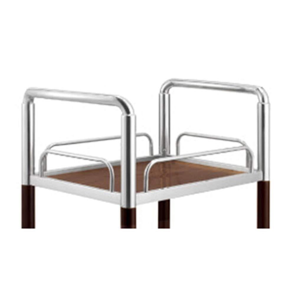 Carrello di Servizio in Legno massello con Ruote, Carrello portaoggetti Multifunzionale a 2 Livelli per Cucina, Sala da Pranzo, Bar e Hotel