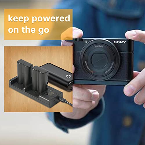 Batería NP-FM500H pack de 2 con cargador dual USB inteligente para cámaras Sony Alpha 7