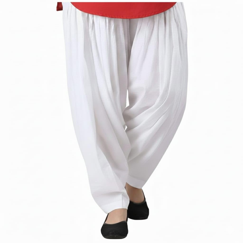 Salwar Pant - Modern Style Pure Cotton for Women - Ethnic Semi Patiala Trouser - Office,Home - All Day Comfort Wear with Drawstring