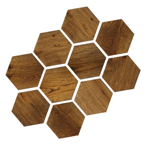 SHINEOFI Pegatinas Hexagonales Autoadhesivas para Suelo 3D Impermeables Antideslizantes 10 Unidades para Decoración Interior y Revestimiento de Paredes