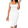 BEAGIMEG-Womens-Sexy-Tank-Top-Bodycon-Ruched-Sleeveless-Basic-Midi-Party-Dress BEAGIMEG Women's Sexy Tank Top Bodycon Ruched Sleeveless Basic Midi Party Dress White