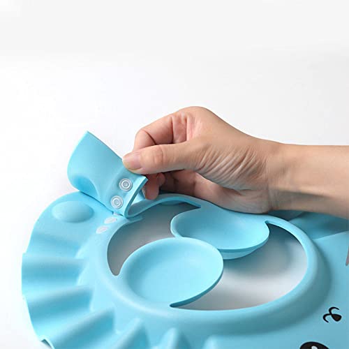 Image of Baby Shampoo Cap Waterproof Baby Shower Cap Adjustable Bathing Hat Visor Hat with Ear Muffler for Toddler Infants Kids