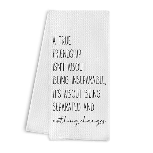 Qpenm Friendship Quote Kitchen Towels, Friendship Gifts for Women Men Friends, Long Distance...