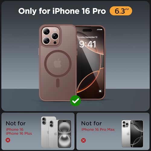 Image of Miracase for iPhone 16 Pro Matte Series Case, Magnetic, Champagne