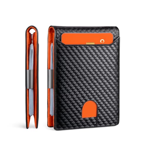 Porta Cartão Carteira Slim RFID com Clip para Dinheiro, Porta Cartão Minimalista, Proteção Antifurto, Capacidade 6 Cartões