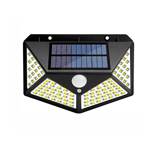 TRDEWR Luz Solar De Seguridad LED Luces Solares De Pared Sensor De Movimiento Lámpara Solar Impermeable Farola For Jardín Al Aire Libre 3 Modos De Luz(100 LED,4 PCS)