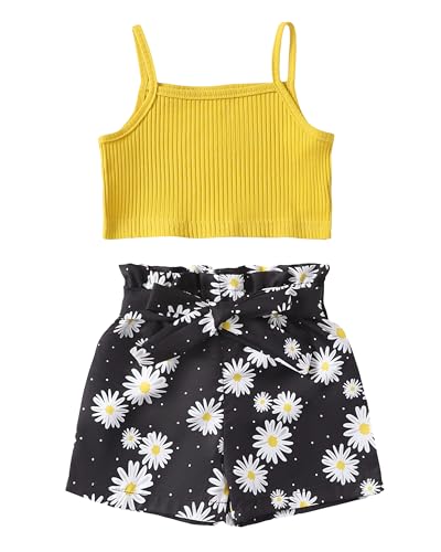 Image of Baby Girl Clothes Toddler Infant Summer Outfits Clothing Sleeveless Top Shorts Sets for Girls