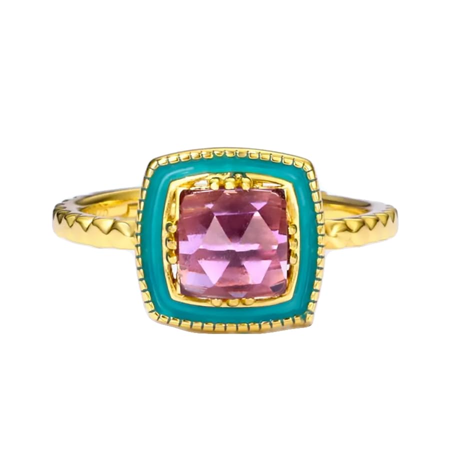 Bague réglable en plaqué or avec améthyste violette, le cadeau idéal pour elle