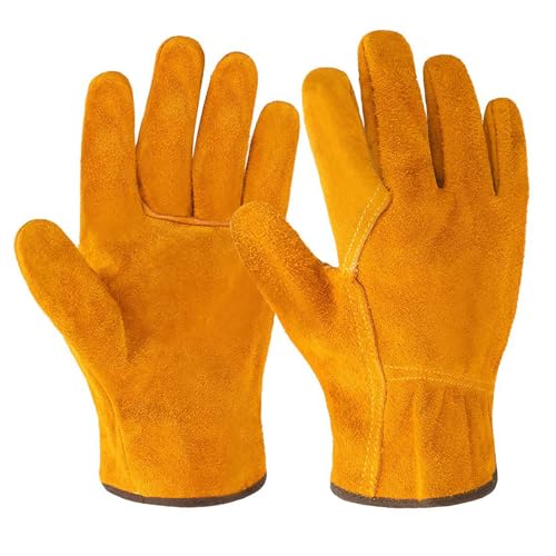 JOOTUEPO Guantes de Trabajo de Cuero Para Hombres y Mujeres, Guan...