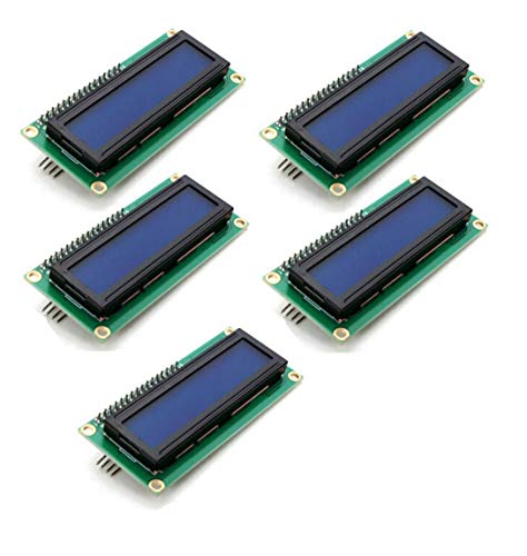 Image of INVENTO 5pcs 1602 16x2 HD44780 Character LCD yellow-green welded with IIC /I2C Serial Interface Adapter Module
