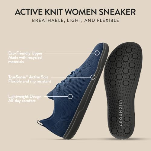 GROUNDIES Active Knit Barefoot Shoes for Women - Sports Sneakers for Women with Wide Toe Box, Microfiber Lining, and Zero Drop Non Slip Outsole4