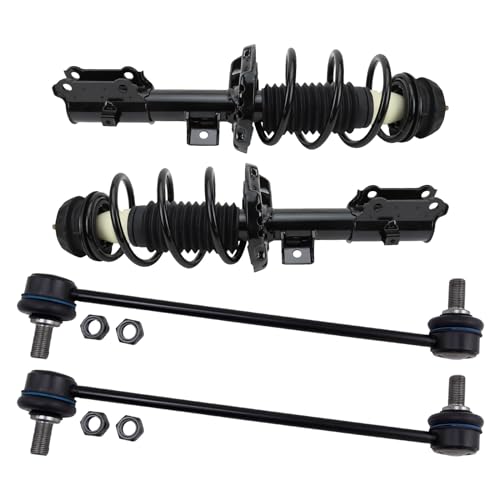 TRQ Front Suspension Kit Complete Strut & Coil Spring Assembly Sway Bar Stabilizer Link Compatible with 2018-2021 Hyundai Accent Kia Rio