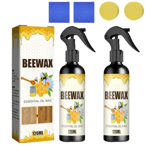 Bienenwachs Möbelpolitur, 2PCSNatural Micro Molecularized Beeswax Spray, Möbelpflege Bienenwachs, Möbelpflege & Holzschutz von Holzmöbeln, Wasserdicht Abriebfest