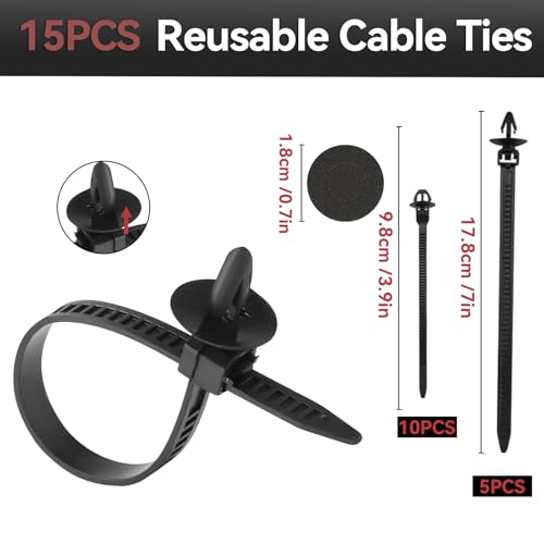 Image of 1430Pcs Car Interior & Exterior Retainer Clips - 47 Sizes Assorted Colorful Push Pins & Metal Screws. 3-Tier Box Auto Fastener Kit with Orange Pry Tools for Bumper Door (1430Pcs)