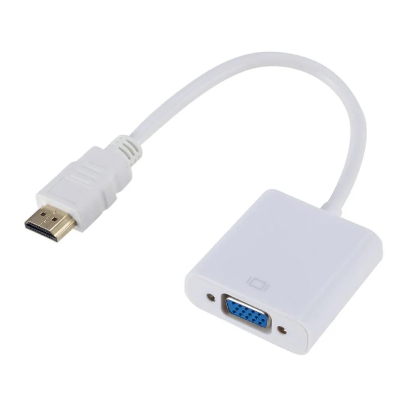 Adaptador HDMI a VGA 1080P chapado en oro para ordenador portátil PC proyector (blanco)