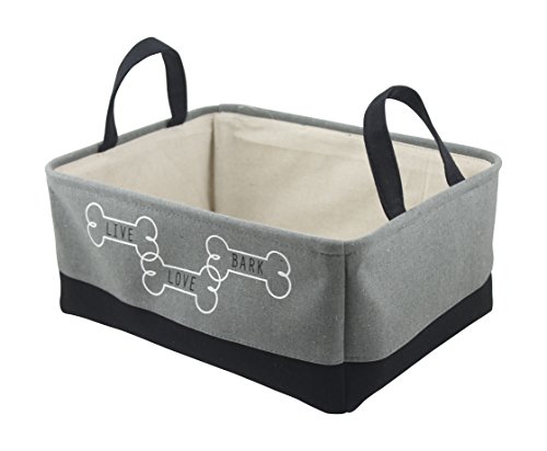 Winifred and Lily Live, Love, Bark-Dark Gray/Black Pet Storage Bins, Medium, PS195