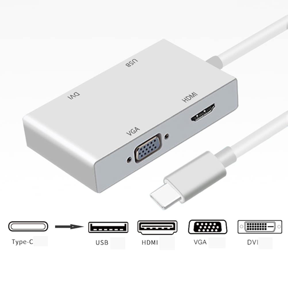 H59CS HUB USB C do HDMI USB C 3.1 na HDMI VGA 3X USB 3.0 USB Hub Multiport Adapter kompatybilny z laptopami MacBook/MacBook Pro / Samsung Galaxy S8/S8 Plus Dell Lenovo Surface