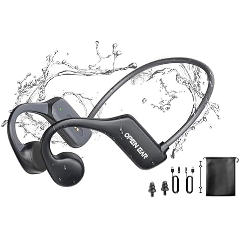 AHEYE Bone Conduction Headphones, IP68 Waterproof Swimming Headphones with 32GB MP3 Player, Open Ear Headphones Bluetooth 5.3 Headset Sports Underwater Earphones for Swimming,Running,Cycling Cover