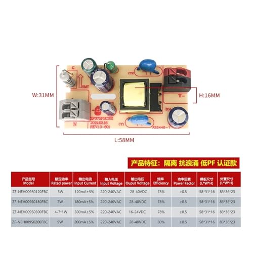 Alimentation pilote LED 7W courant constant tête CC externe - 3