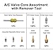 4 Set Car A/C Compressor Gasket Seals and Dust Cap, O-Ring Kit, Valve Core Kit with Remover Tool, R12 R134a Refrigeration Tire Valve Stem Cores, Car Air Conditioning Compressor Seals O-Ring (Red)