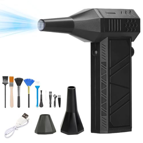 Mini soplador de nieve – Limpiador compacto de 14,3 x 9,3 x 3,9 cm, máquina de mano ABS, velocidad eficiente del viento con motor fuerte que elimina las hojas, el polvo y los desechos de nieve