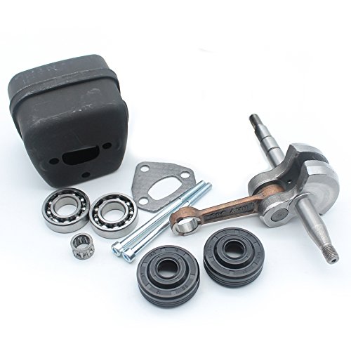 Cigüeñal manivela rodamientos retén de aceite de silenciador de escape Kit de juntas para Husqvarna 142 141 137 136 motosierra