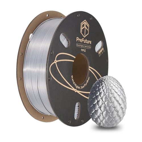 sourcing map Silk PLA Filament Silver 1.75mm 1KG/2.2LB 3D Printer Filament