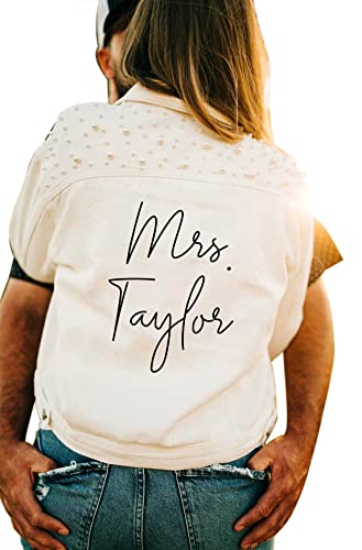 Customized Women's Pearl Denim Future Mrs. Jacket - Main Image