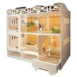 猫 ケージ 折りたたみ トイレ付き 1/2/3段 大型 引き出し 猫ゲージ 通気性が良い 脱走防止 子猫 掃除しやすい 大きい kxzlhaa キャットゲージ ねこ ケージ 取り外し可能 おしゃれ 猫用 室内猫小屋 快適なスペース 室内用 ペット用品 猫ゲージトイレ付き (105*45*98)