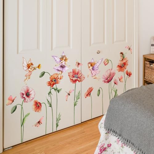 Vinilos decorativos flores y mariposas para habitación infantil miniatura 6