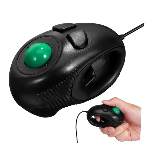 NOLITOY Souris Mini Fil USB Portable avec Trackball Contrôle du Défilement par Pouce Ergonomique pour PC Portable Bureau