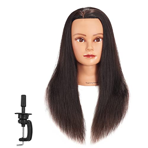 20-22" Mannequin Head with 100% Human Hair for Hairdresser